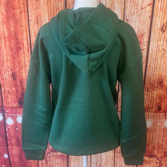 NWOT Foxtrot Delta Tango green polyester hoodie size Small oversized - Picture 4 of 7